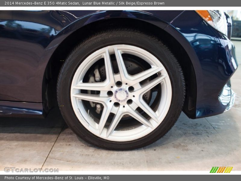 Lunar Blue Metallic / Silk Beige/Espresso Brown 2014 Mercedes-Benz E 350 4Matic Sedan