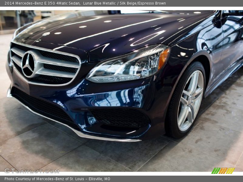 Lunar Blue Metallic / Silk Beige/Espresso Brown 2014 Mercedes-Benz E 350 4Matic Sedan