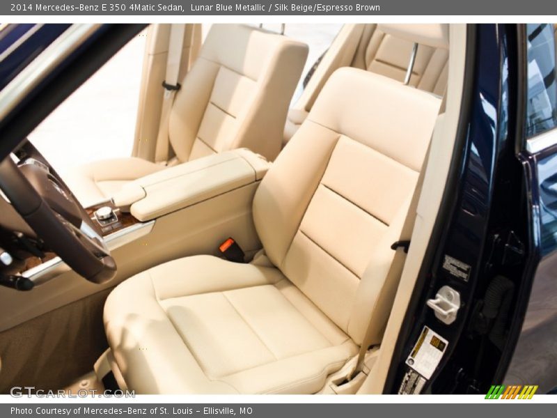 Lunar Blue Metallic / Silk Beige/Espresso Brown 2014 Mercedes-Benz E 350 4Matic Sedan