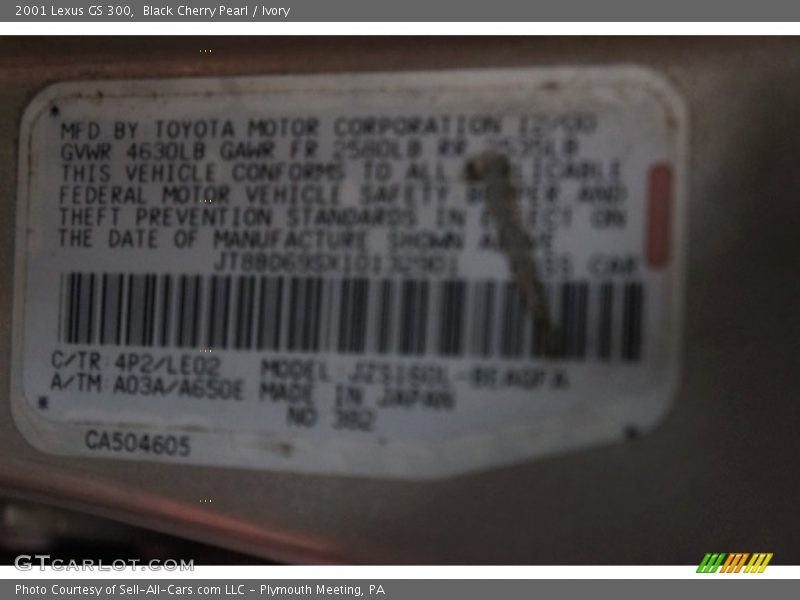 Black Cherry Pearl / Ivory 2001 Lexus GS 300