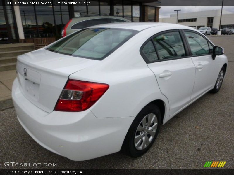 Taffeta White / Beige 2012 Honda Civic LX Sedan