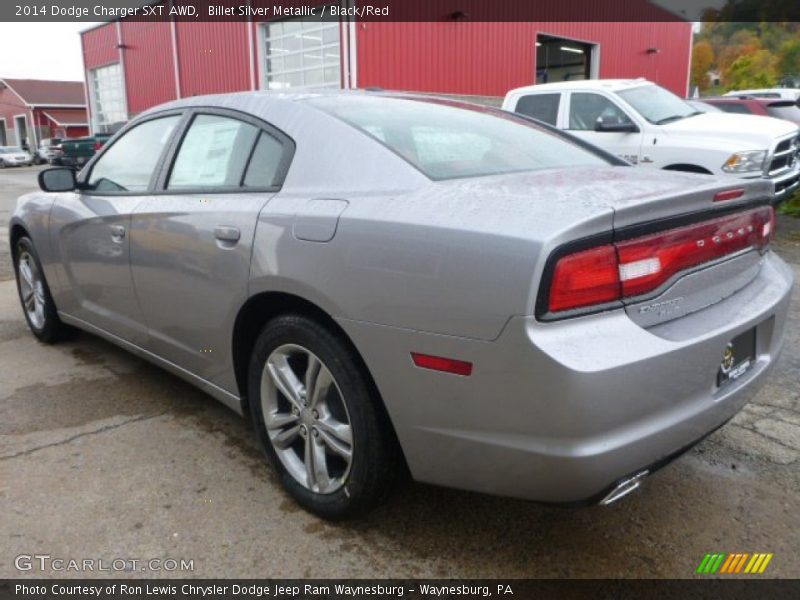 Billet Silver Metallic / Black/Red 2014 Dodge Charger SXT AWD