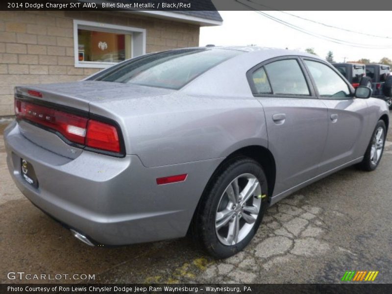 Billet Silver Metallic / Black/Red 2014 Dodge Charger SXT AWD