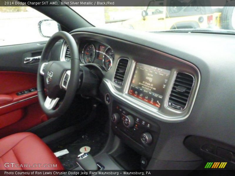 Billet Silver Metallic / Black/Red 2014 Dodge Charger SXT AWD