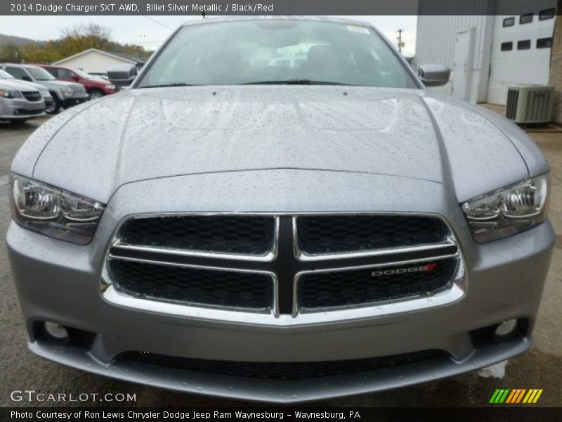 Billet Silver Metallic / Black/Red 2014 Dodge Charger SXT AWD