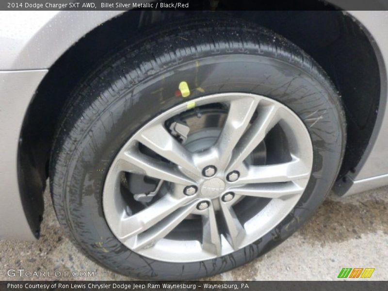 Billet Silver Metallic / Black/Red 2014 Dodge Charger SXT AWD