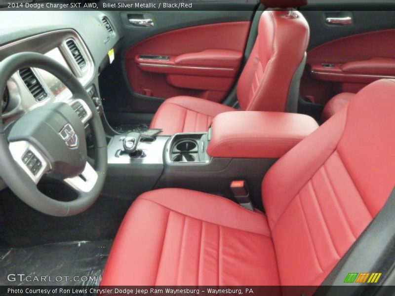 Billet Silver Metallic / Black/Red 2014 Dodge Charger SXT AWD