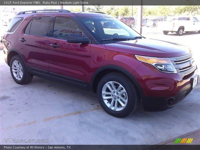 Ruby Red / Medium Light Stone 2015 Ford Explorer FWD