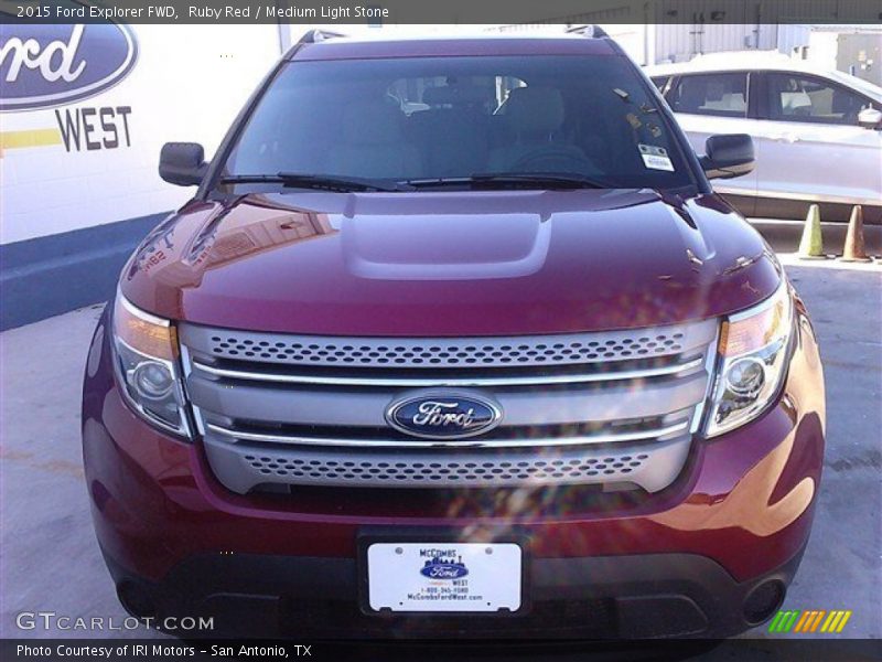 Ruby Red / Medium Light Stone 2015 Ford Explorer FWD
