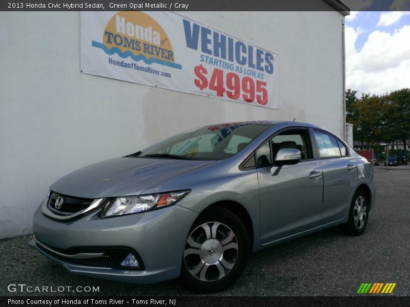 Green Opal Metallic / Gray 2013 Honda Civic Hybrid Sedan