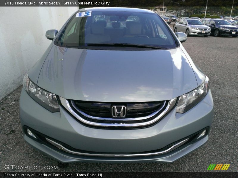 Green Opal Metallic / Gray 2013 Honda Civic Hybrid Sedan