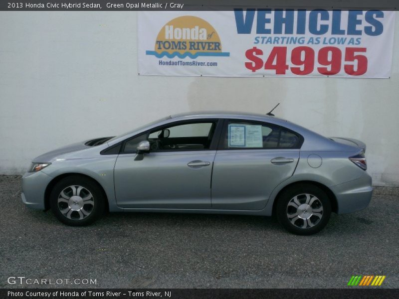 Green Opal Metallic / Gray 2013 Honda Civic Hybrid Sedan
