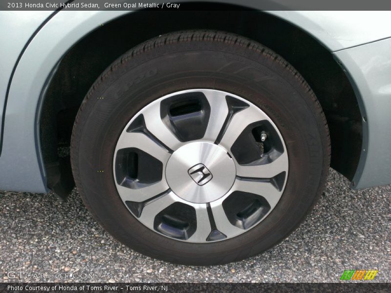 Green Opal Metallic / Gray 2013 Honda Civic Hybrid Sedan