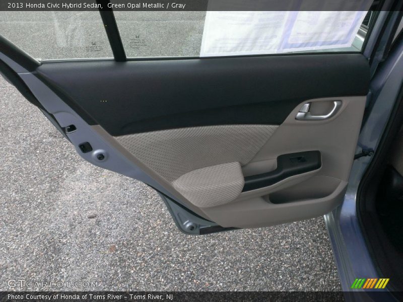 Green Opal Metallic / Gray 2013 Honda Civic Hybrid Sedan