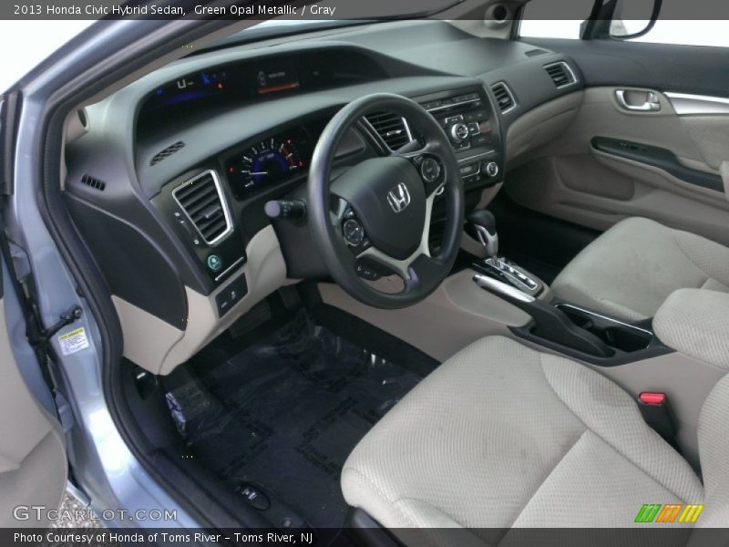 Green Opal Metallic / Gray 2013 Honda Civic Hybrid Sedan
