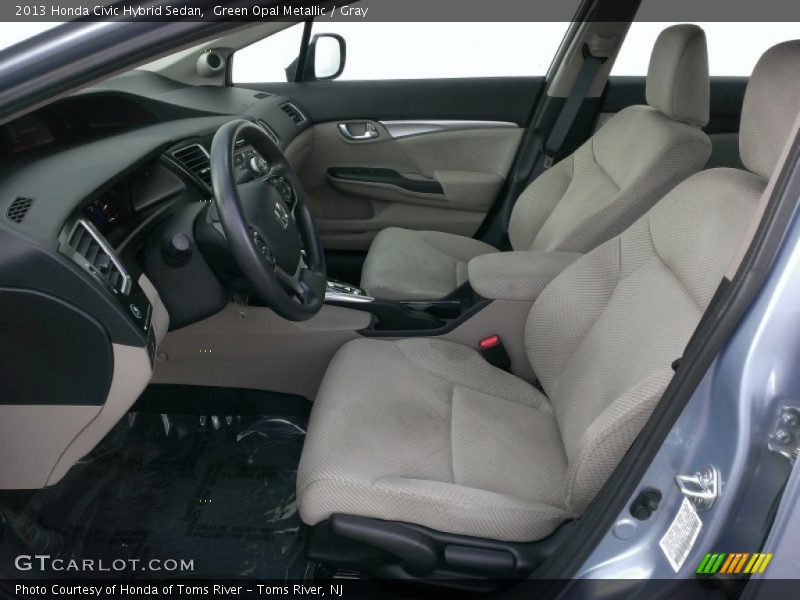 Green Opal Metallic / Gray 2013 Honda Civic Hybrid Sedan