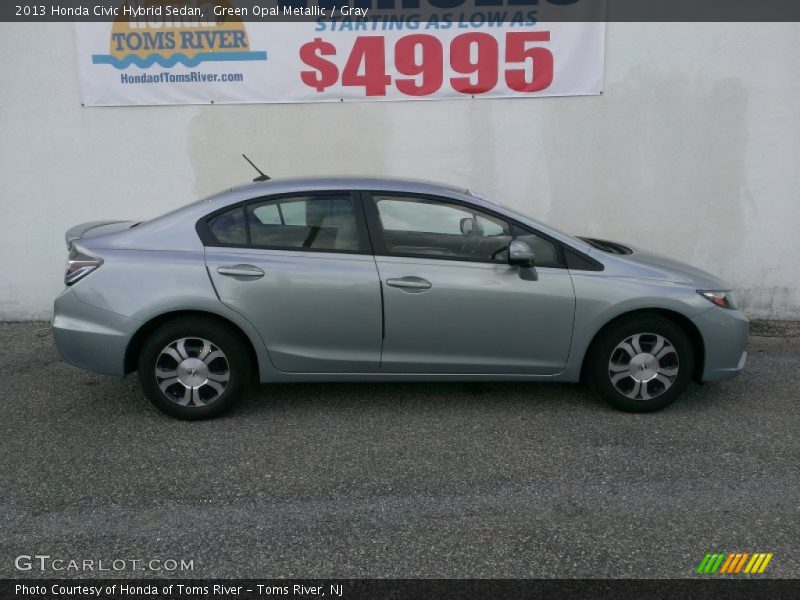 Green Opal Metallic / Gray 2013 Honda Civic Hybrid Sedan