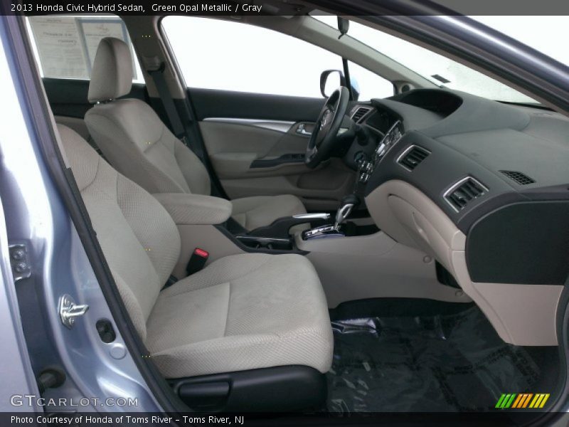 Green Opal Metallic / Gray 2013 Honda Civic Hybrid Sedan