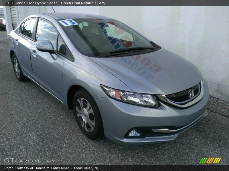 Green Opal Metallic / Gray 2013 Honda Civic Hybrid Sedan