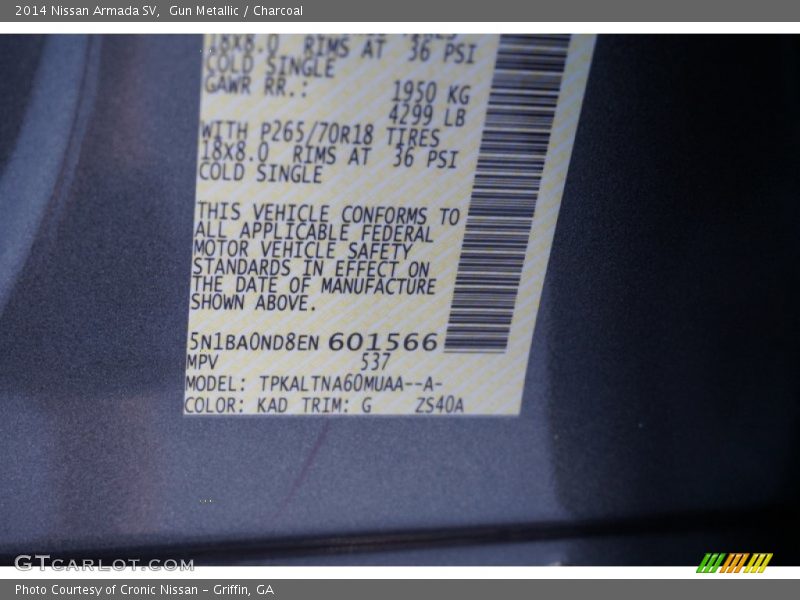 Gun Metallic / Charcoal 2014 Nissan Armada SV
