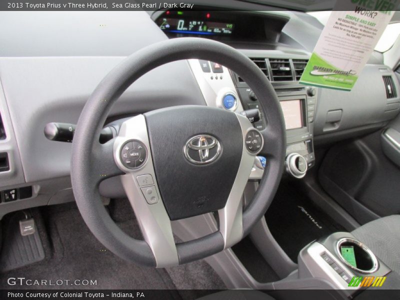 Sea Glass Pearl / Dark Gray 2013 Toyota Prius v Three Hybrid