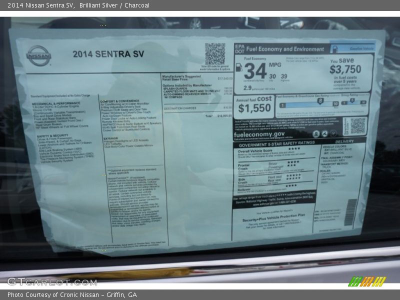 Brilliant Silver / Charcoal 2014 Nissan Sentra SV