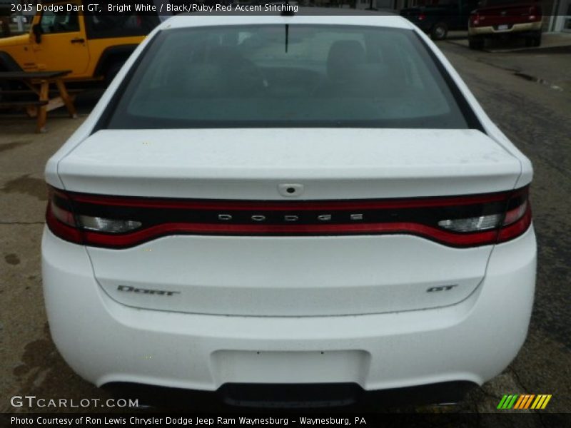 Bright White / Black/Ruby Red Accent Stitching 2015 Dodge Dart GT