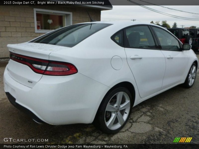 Bright White / Black/Ruby Red Accent Stitching 2015 Dodge Dart GT