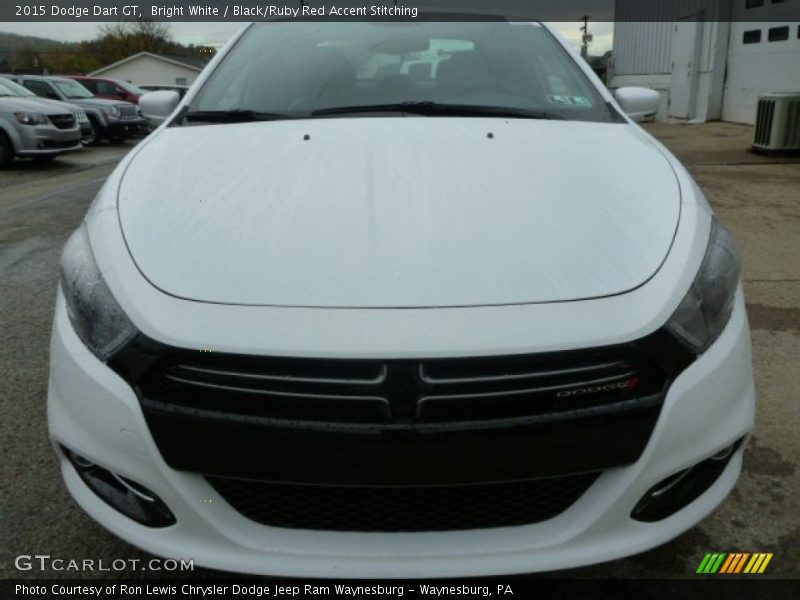 Bright White / Black/Ruby Red Accent Stitching 2015 Dodge Dart GT