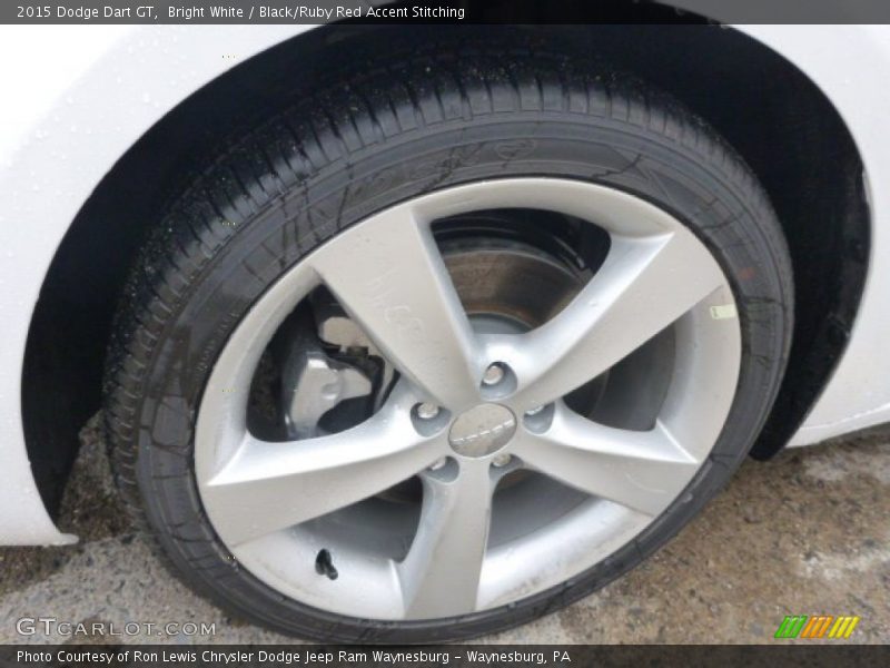 Bright White / Black/Ruby Red Accent Stitching 2015 Dodge Dart GT