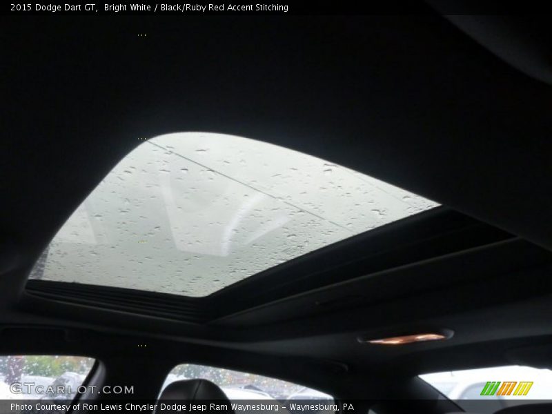 Bright White / Black/Ruby Red Accent Stitching 2015 Dodge Dart GT