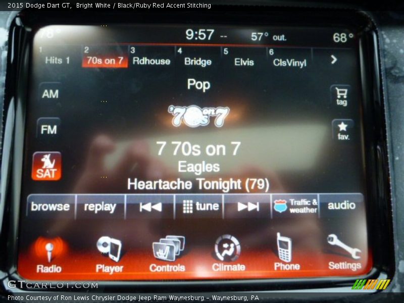 Bright White / Black/Ruby Red Accent Stitching 2015 Dodge Dart GT