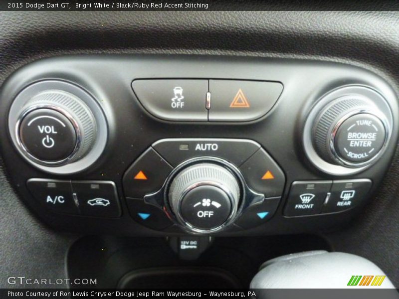 Bright White / Black/Ruby Red Accent Stitching 2015 Dodge Dart GT