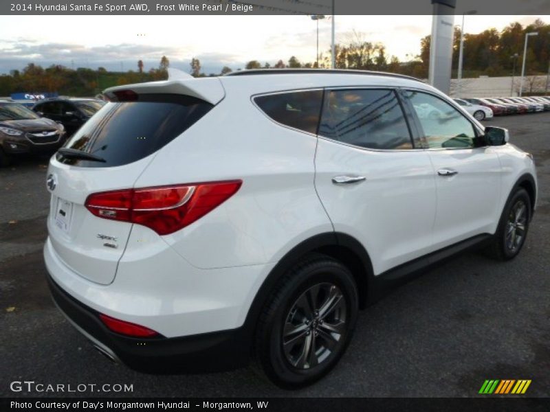 Frost White Pearl / Beige 2014 Hyundai Santa Fe Sport AWD