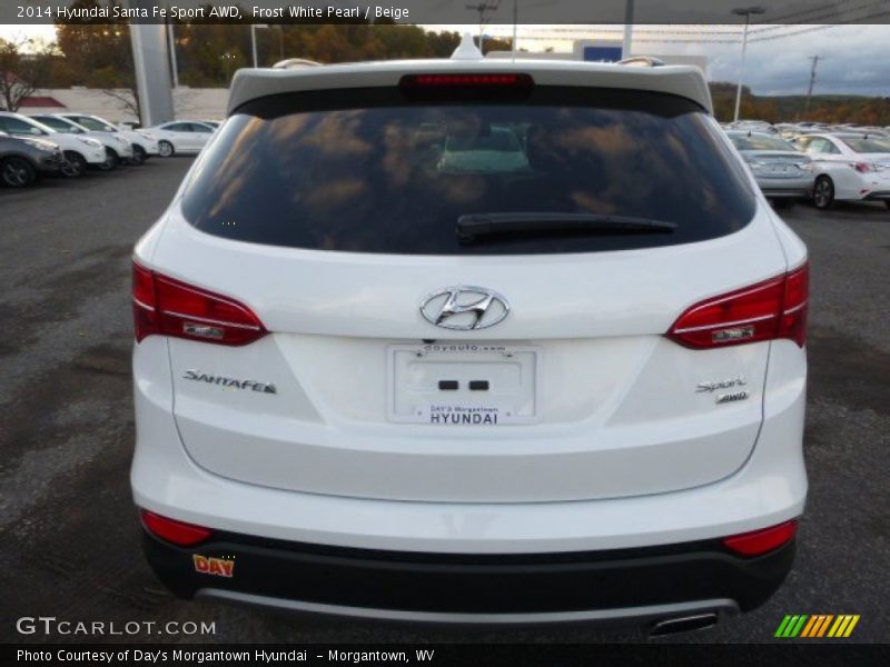 Frost White Pearl / Beige 2014 Hyundai Santa Fe Sport AWD