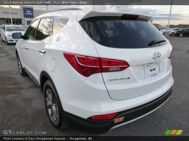 Frost White Pearl / Beige 2014 Hyundai Santa Fe Sport AWD