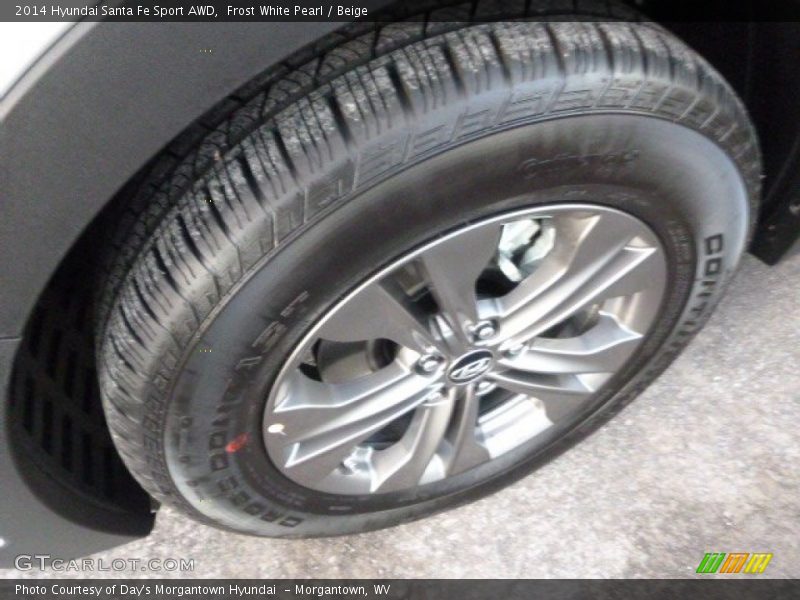 Frost White Pearl / Beige 2014 Hyundai Santa Fe Sport AWD