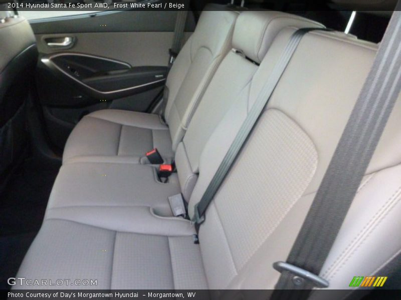 Frost White Pearl / Beige 2014 Hyundai Santa Fe Sport AWD