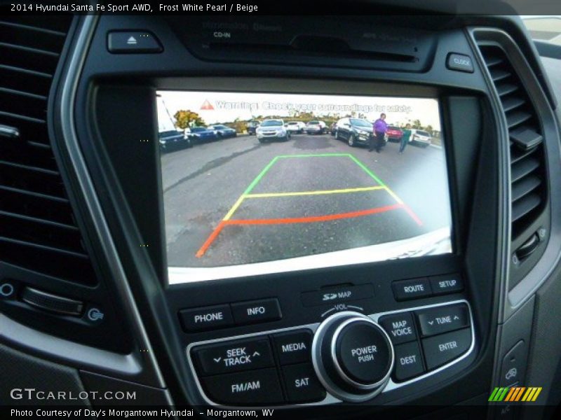 Frost White Pearl / Beige 2014 Hyundai Santa Fe Sport AWD