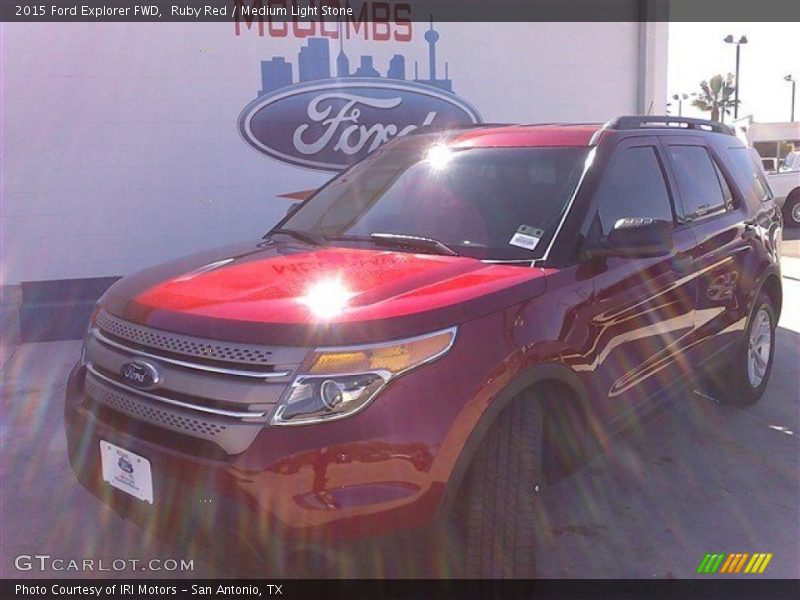 Ruby Red / Medium Light Stone 2015 Ford Explorer FWD