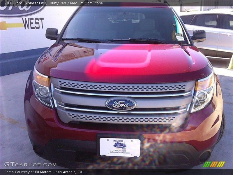 Ruby Red / Medium Light Stone 2015 Ford Explorer FWD