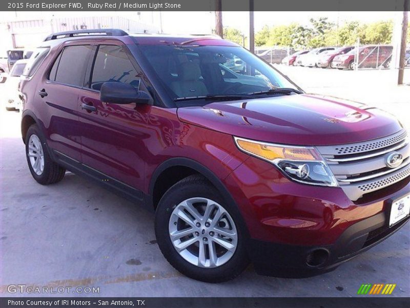 Ruby Red / Medium Light Stone 2015 Ford Explorer FWD