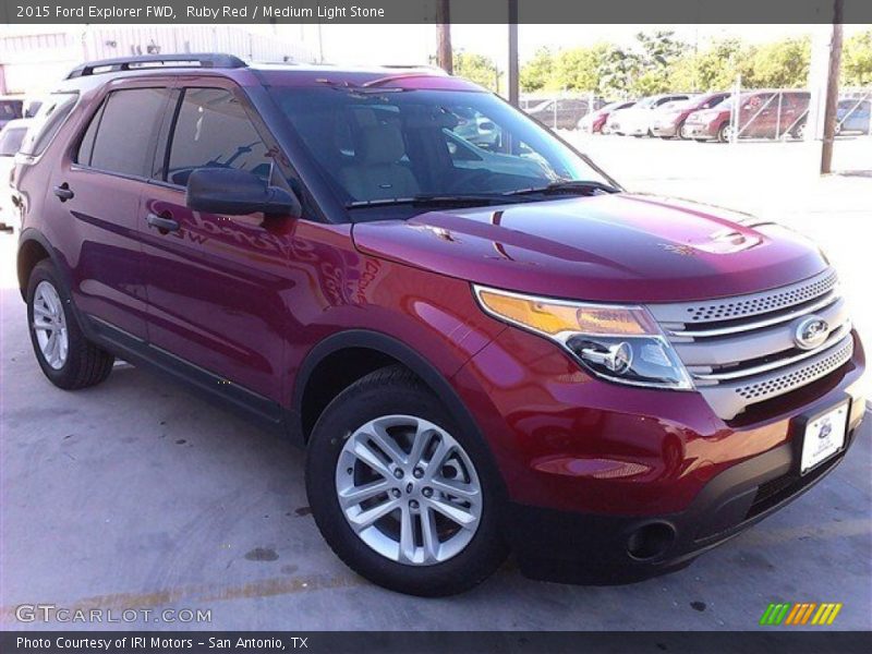 Ruby Red / Medium Light Stone 2015 Ford Explorer FWD