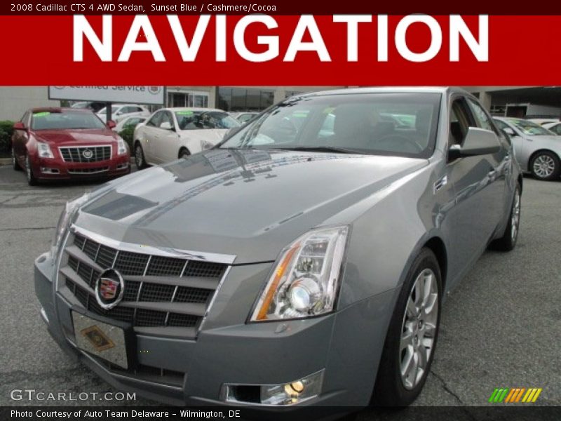 Sunset Blue / Cashmere/Cocoa 2008 Cadillac CTS 4 AWD Sedan