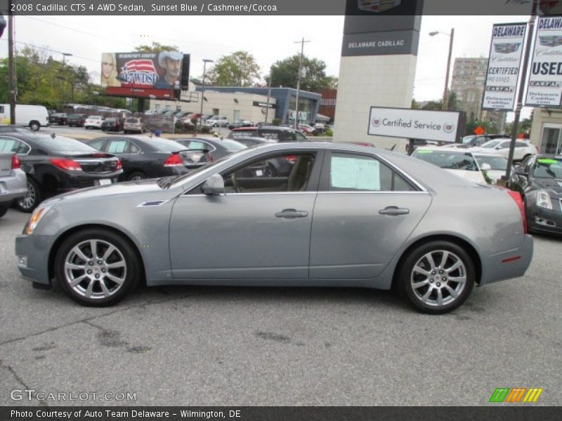 Sunset Blue / Cashmere/Cocoa 2008 Cadillac CTS 4 AWD Sedan