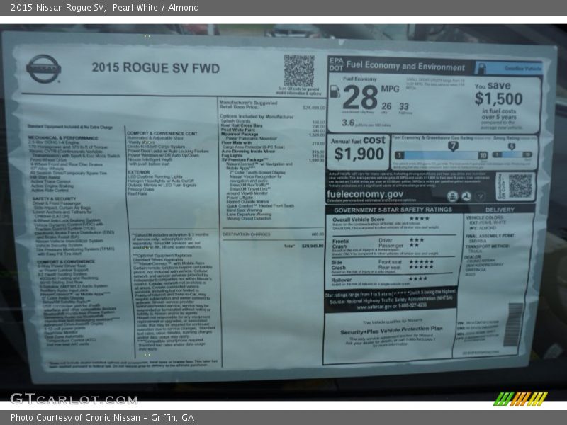 Pearl White / Almond 2015 Nissan Rogue SV