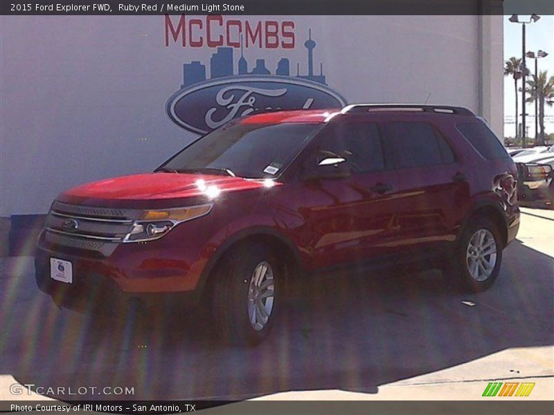Ruby Red / Medium Light Stone 2015 Ford Explorer FWD