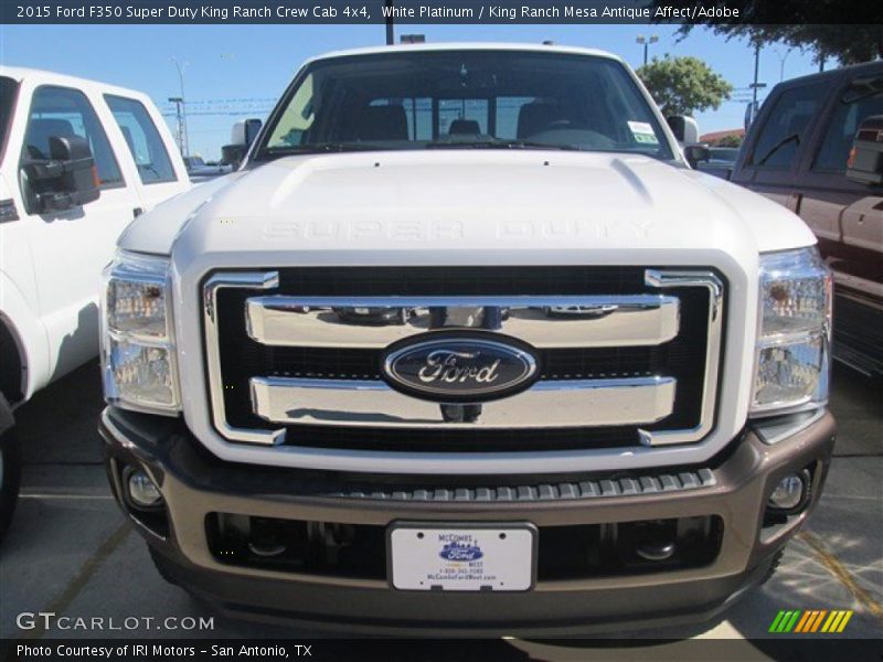 White Platinum / King Ranch Mesa Antique Affect/Adobe 2015 Ford F350 Super Duty King Ranch Crew Cab 4x4
