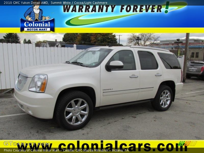 Summit White / Cocoa/Light Cashmere 2010 GMC Yukon Denali AWD