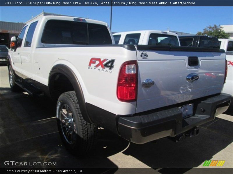 White Platinum / King Ranch Mesa Antique Affect/Adobe 2015 Ford F350 Super Duty King Ranch Crew Cab 4x4